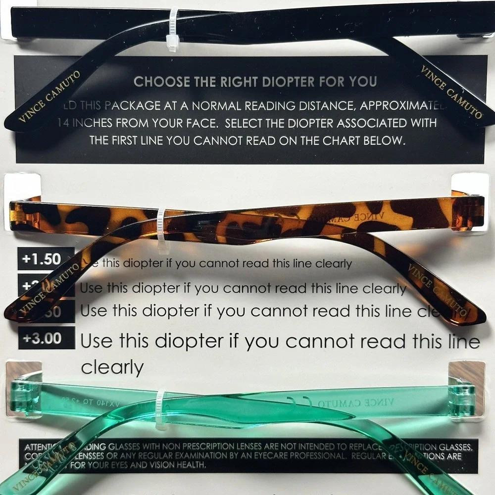 Vince Camuto Cat Eye Reading Glasses 3 Pack +2.50 Floral Fashion Set